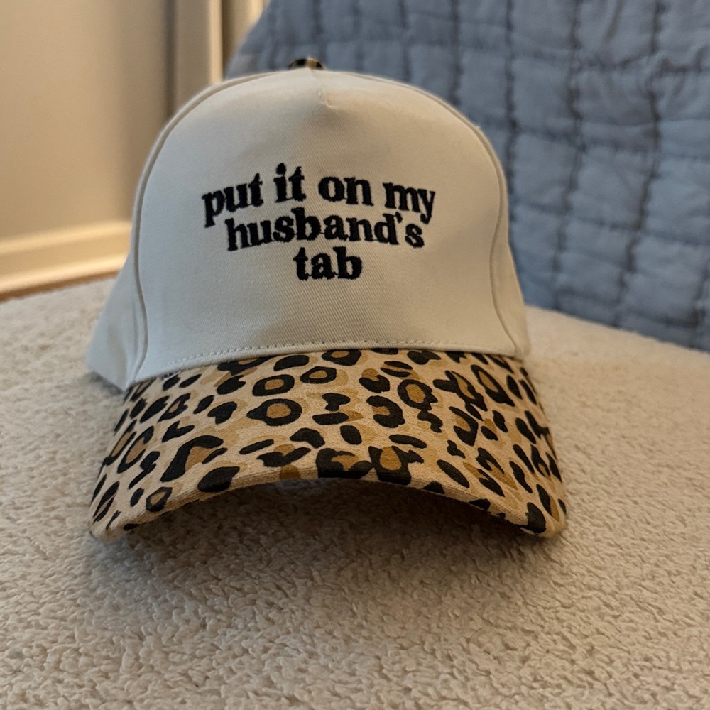 Leopard Print Cap with Fun Text